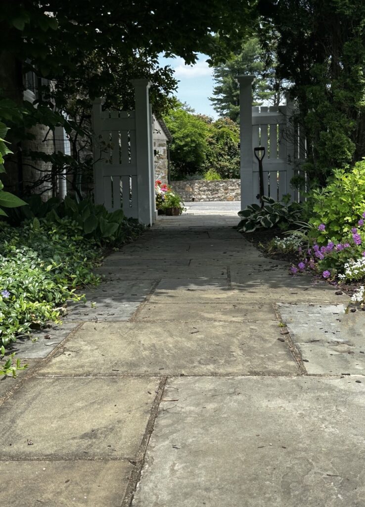 Bluestone path with garden gate
