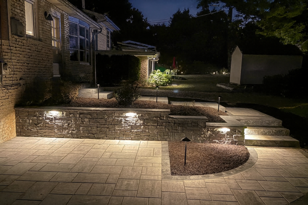 Low voltage lighting with hardscape